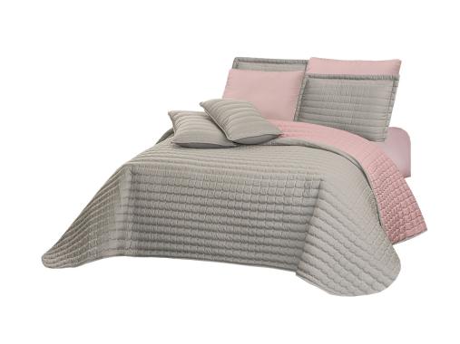 عکس روتختی دونفره هتلی طوسی صورتی RT264